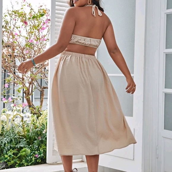Shein Neutral boho 2 piece skirt co-ord set 💛 - Picture 4 of 16